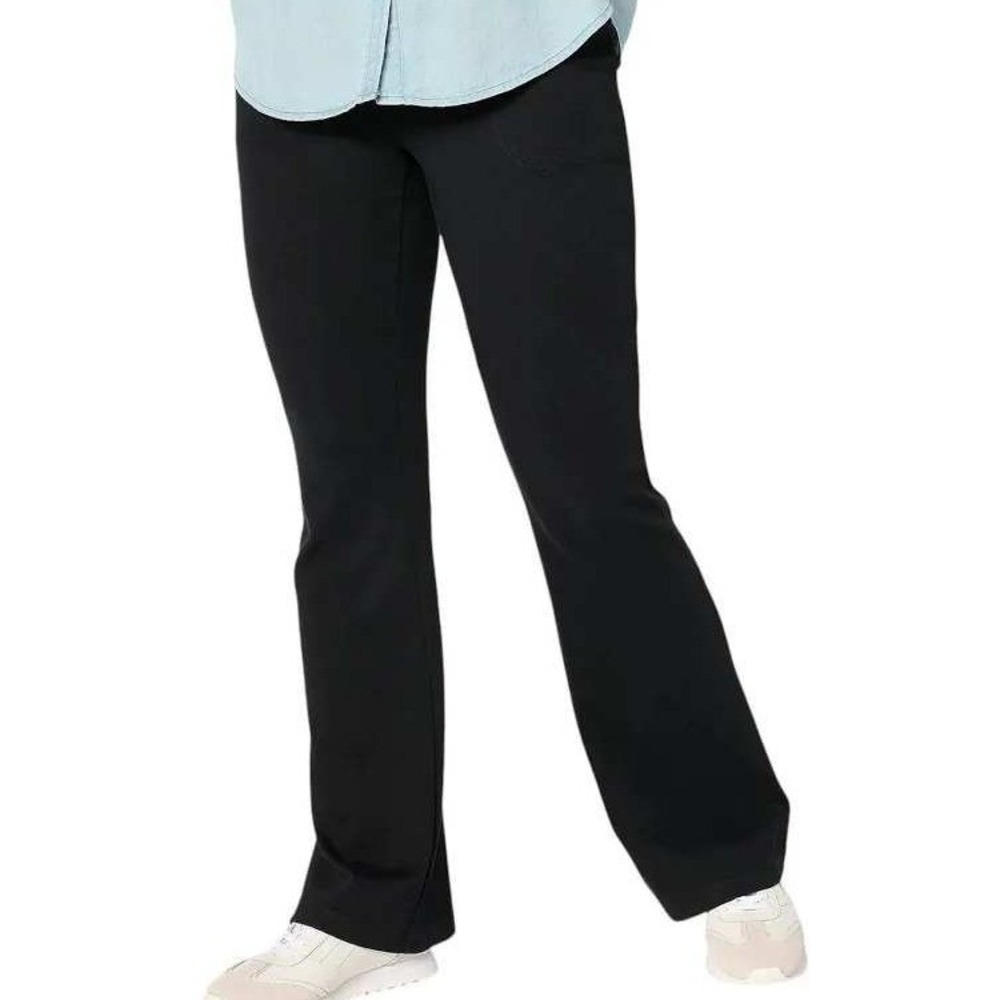 Isaac Mizrahi Live Essentials Pima Flex Straight Leg Pants Black Petite 5X New
